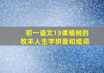 初一语文13课植树的牧羊人生字拼音和组词