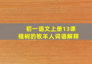 初一语文上册13课植树的牧羊人词语解释