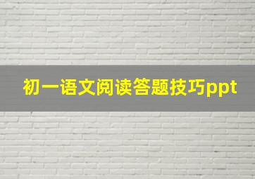 初一语文阅读答题技巧ppt