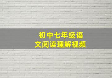 初中七年级语文阅读理解视频