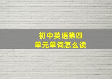 初中英语第四单元单词怎么读