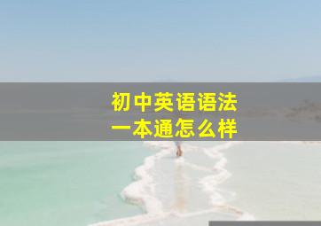 初中英语语法一本通怎么样