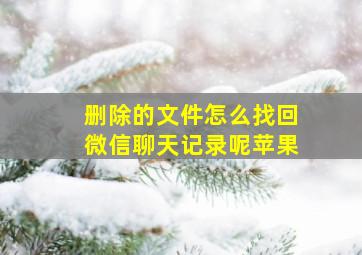 删除的文件怎么找回微信聊天记录呢苹果