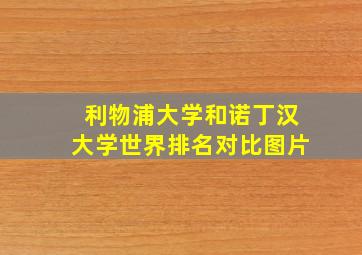 利物浦大学和诺丁汉大学世界排名对比图片