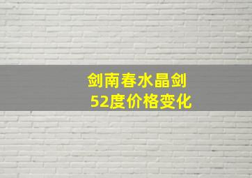 剑南春水晶剑52度价格变化