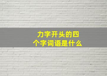 力字开头的四个字词语是什么