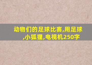 动物们的足球比赛,用足球,小狐狸,电视机250字