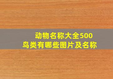 动物名称大全500鸟类有哪些图片及名称