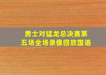 勇士对猛龙总决赛第五场全场录像回放国语