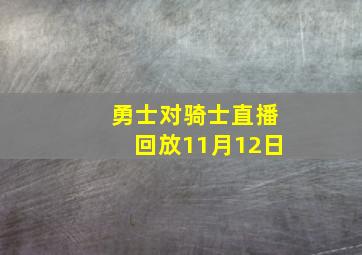 勇士对骑士直播回放11月12日