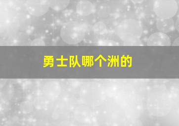 勇士队哪个洲的