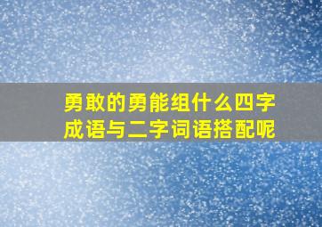 勇敢的勇能组什么四字成语与二字词语搭配呢