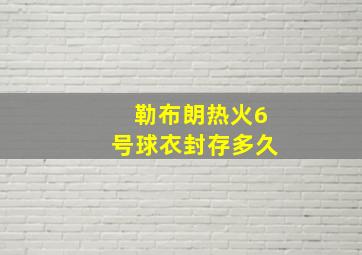 勒布朗热火6号球衣封存多久