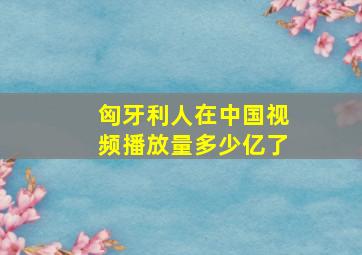 匈牙利人在中国视频播放量多少亿了