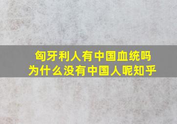 匈牙利人有中国血统吗为什么没有中国人呢知乎