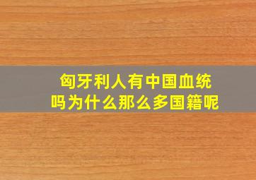 匈牙利人有中国血统吗为什么那么多国籍呢