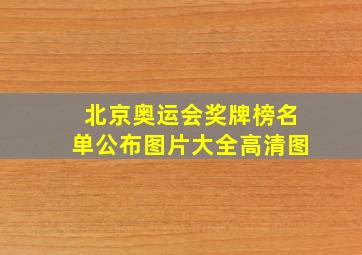 北京奥运会奖牌榜名单公布图片大全高清图