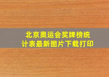 北京奥运会奖牌榜统计表最新图片下载打印