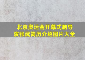 北京奥运会开幕式副导演张武简历介绍图片大全