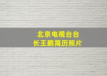 北京电视台台长王鹏简历照片