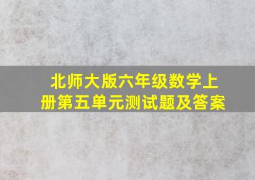 北师大版六年级数学上册第五单元测试题及答案