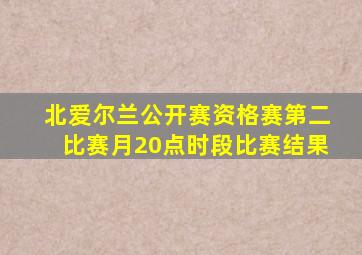 北爱尔兰公开赛资格赛第二比赛月20点时段比赛结果