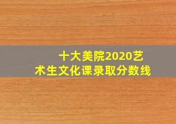 十大美院2020艺术生文化课录取分数线