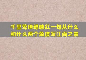 千里莺啼绿映红一句从什么和什么两个角度写江南之景