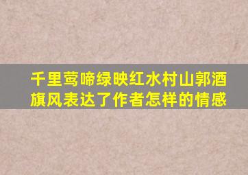 千里莺啼绿映红水村山郭酒旗风表达了作者怎样的情感