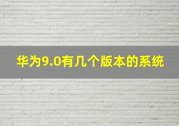 华为9.0有几个版本的系统