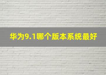 华为9.1哪个版本系统最好