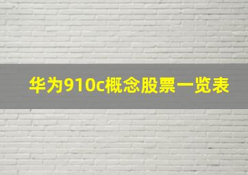 华为910c概念股票一览表