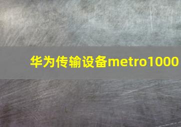 华为传输设备metro1000