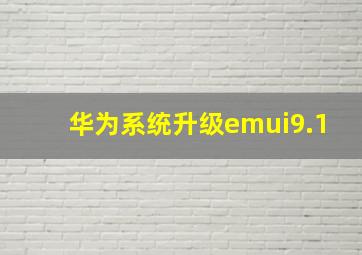 华为系统升级emui9.1