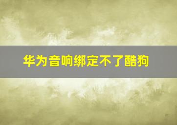 华为音响绑定不了酷狗