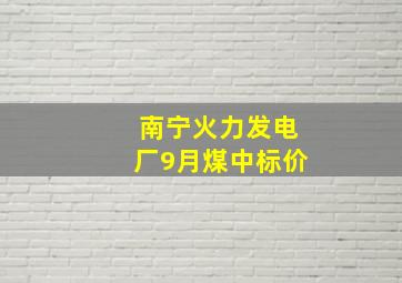 南宁火力发电厂9月煤中标价