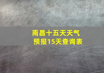 南昌十五天天气预报15天查询表