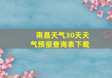 南昌天气30天天气预报查询表下载