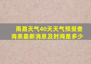 南昌天气40天天气预报查询表最新消息及时间是多少