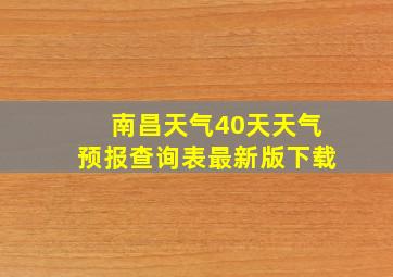 南昌天气40天天气预报查询表最新版下载