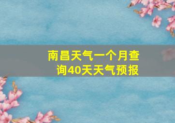 南昌天气一个月查询40天天气预报