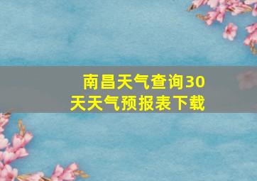 南昌天气查询30天天气预报表下载