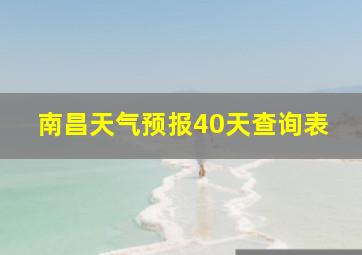 南昌天气预报40天查询表