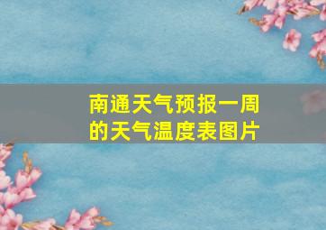 南通天气预报一周的天气温度表图片