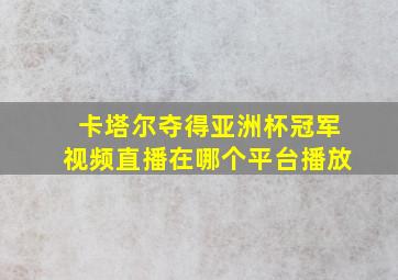 卡塔尔夺得亚洲杯冠军视频直播在哪个平台播放