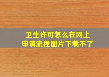 卫生许可怎么在网上申请流程图片下载不了