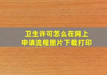 卫生许可怎么在网上申请流程图片下载打印