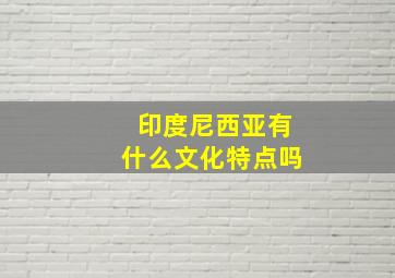 印度尼西亚有什么文化特点吗