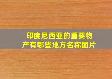 印度尼西亚的重要物产有哪些地方名称图片