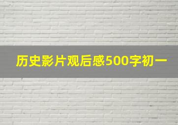 历史影片观后感500字初一